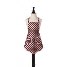 Children's Apron with Pink-Brown Polka Dots