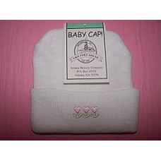 Girls Newborn Cap with Pink Hearts