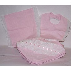 Bib, Burp, Receiving Blanket Set