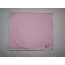 Cotton Knit Receiving Blanket with Rosebud Edging