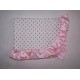 Rosebud Cotton Knit Receiving Blanket with Satin Ruffle