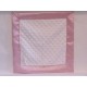White Minky Dot > Pink Satin Security Blanket