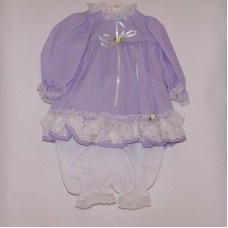 Baby Doll Purple Dress with Lace Trim