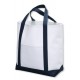 White/Navy Polyester Tote Bag