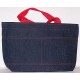 Denim Tote Bag" with Red Top-Stitching